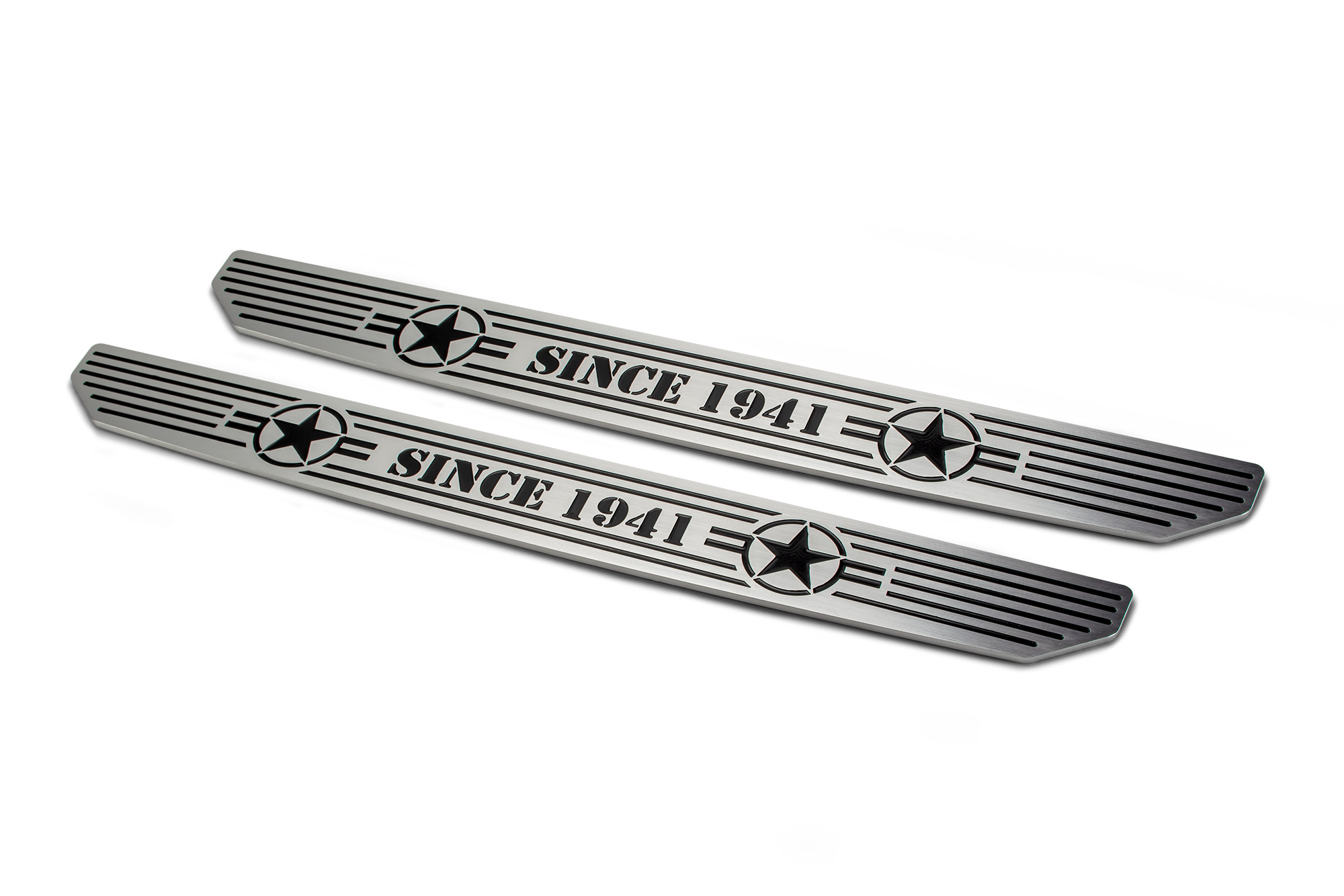 DV8 Offroad D-JL-180014-STR2 Front Sill Plates with in.Since 1942 in. Logo